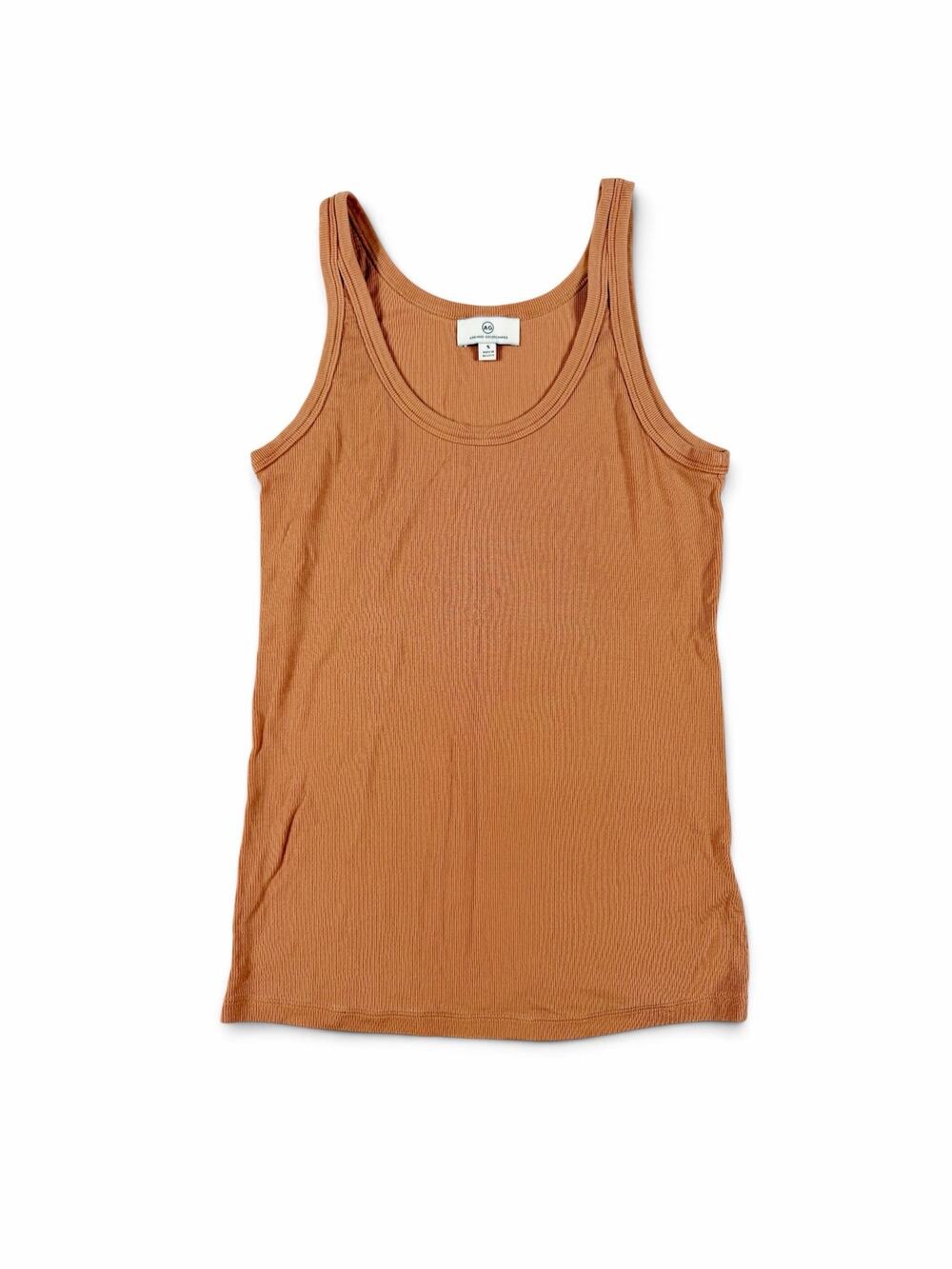 AG Adriano Goldschmied Ribbed Tank Top Rust Brown Size Small